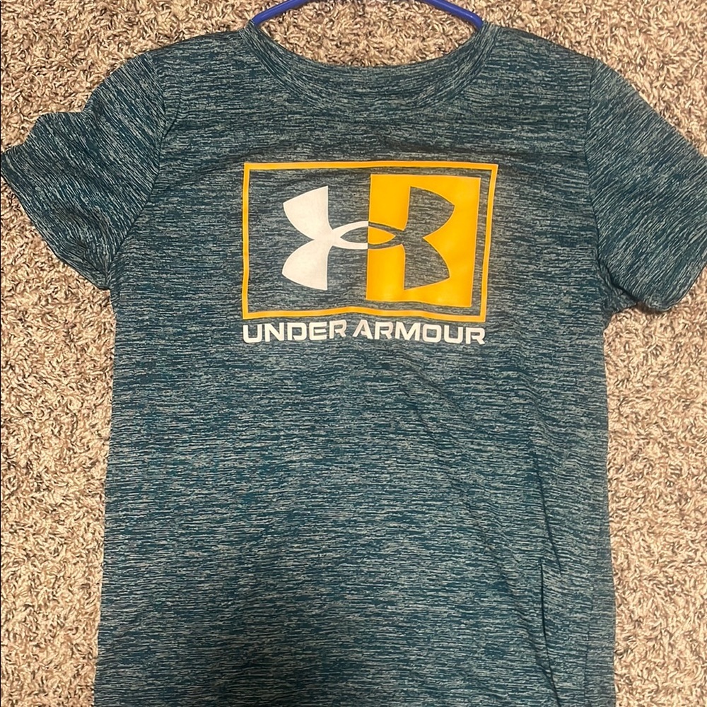 Under Armour Blue and Yellow Short Sleeve Tee